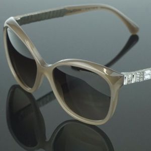 CHANEL Taupe Swarovski Crystal Sunglasses